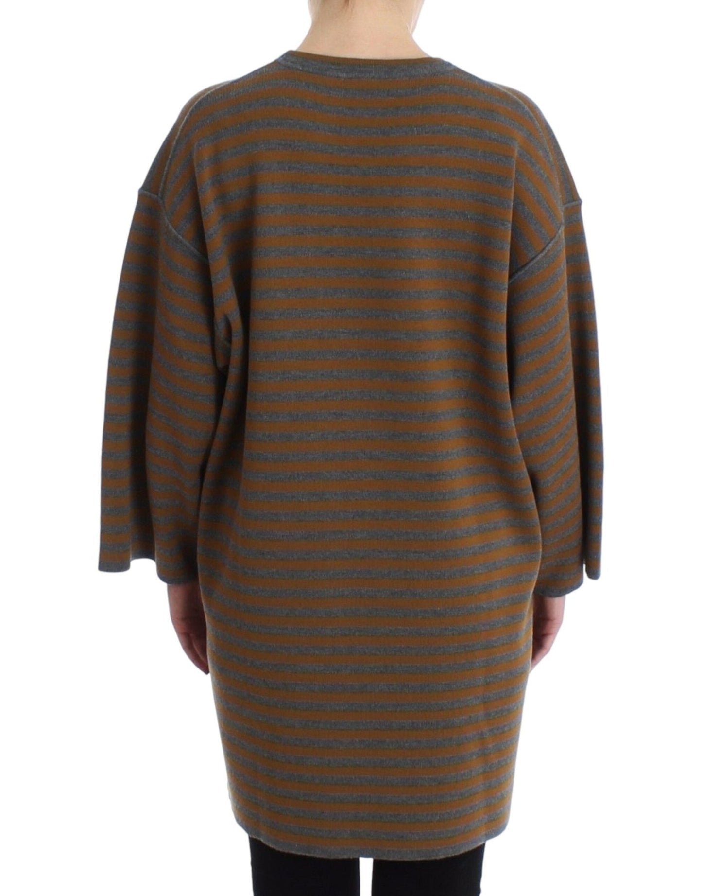 Dolce & Gabbana Yellow & Gray Striped Oversized Sweater - Sandy Store ByNet