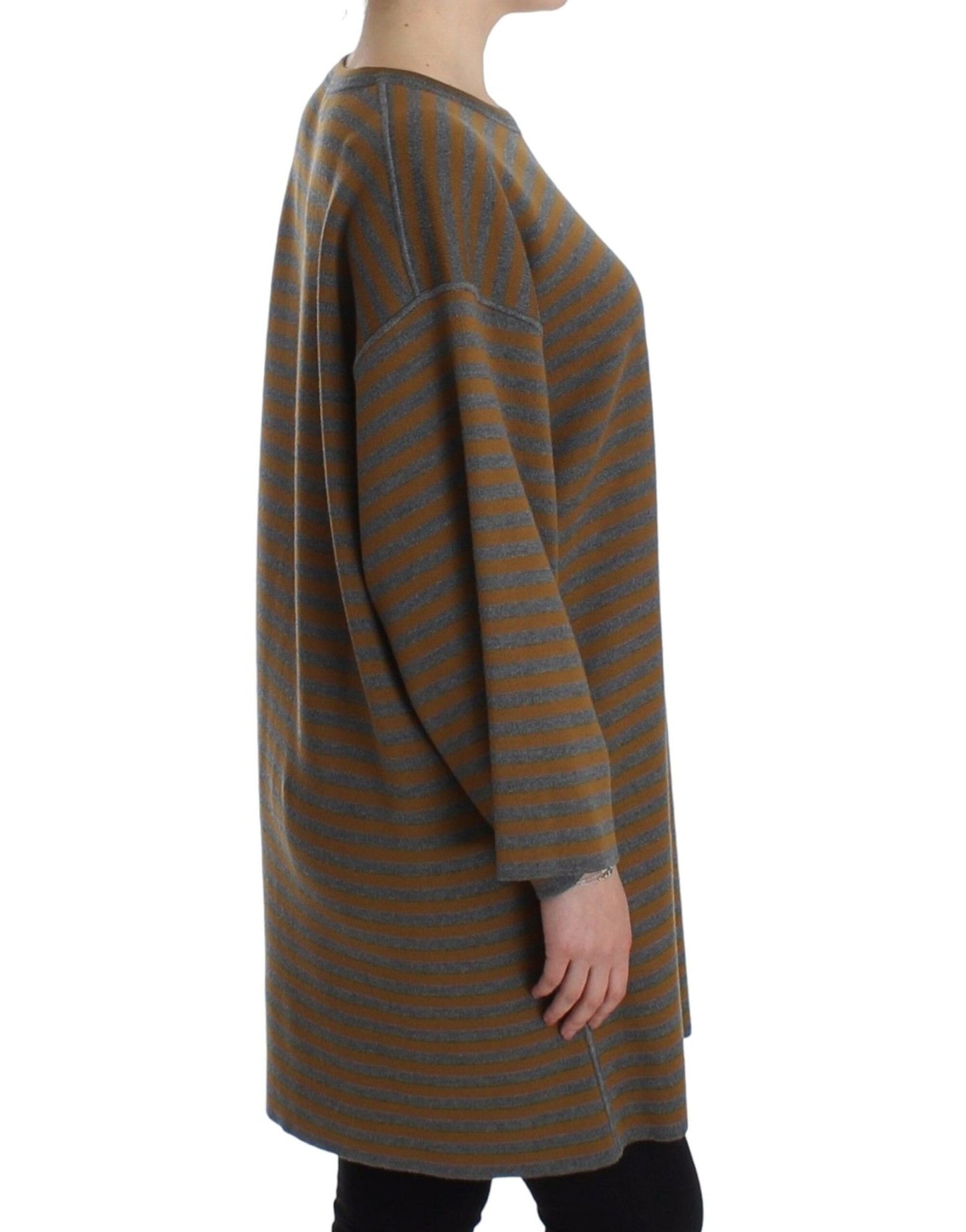 Dolce & Gabbana Yellow & Gray Striped Oversized Sweater - Sandy Store ByNet
