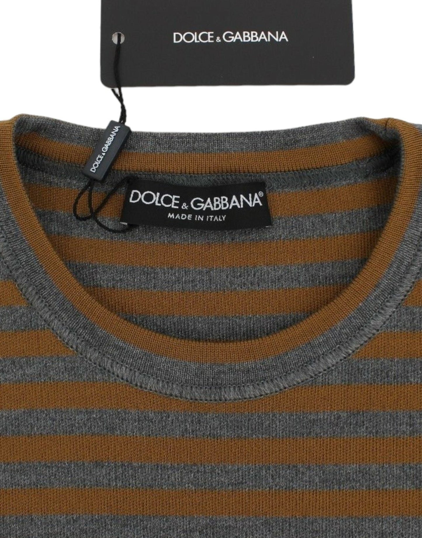 Dolce & Gabbana Yellow & Gray Striped Oversized Sweater - Sandy Store ByNet
