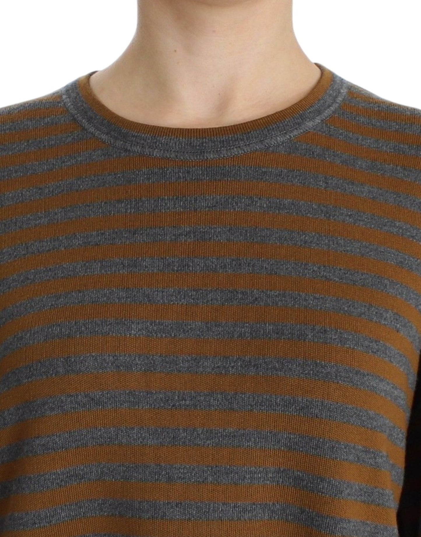Dolce & Gabbana Yellow & Gray Striped Oversized Sweater - Sandy Store ByNet