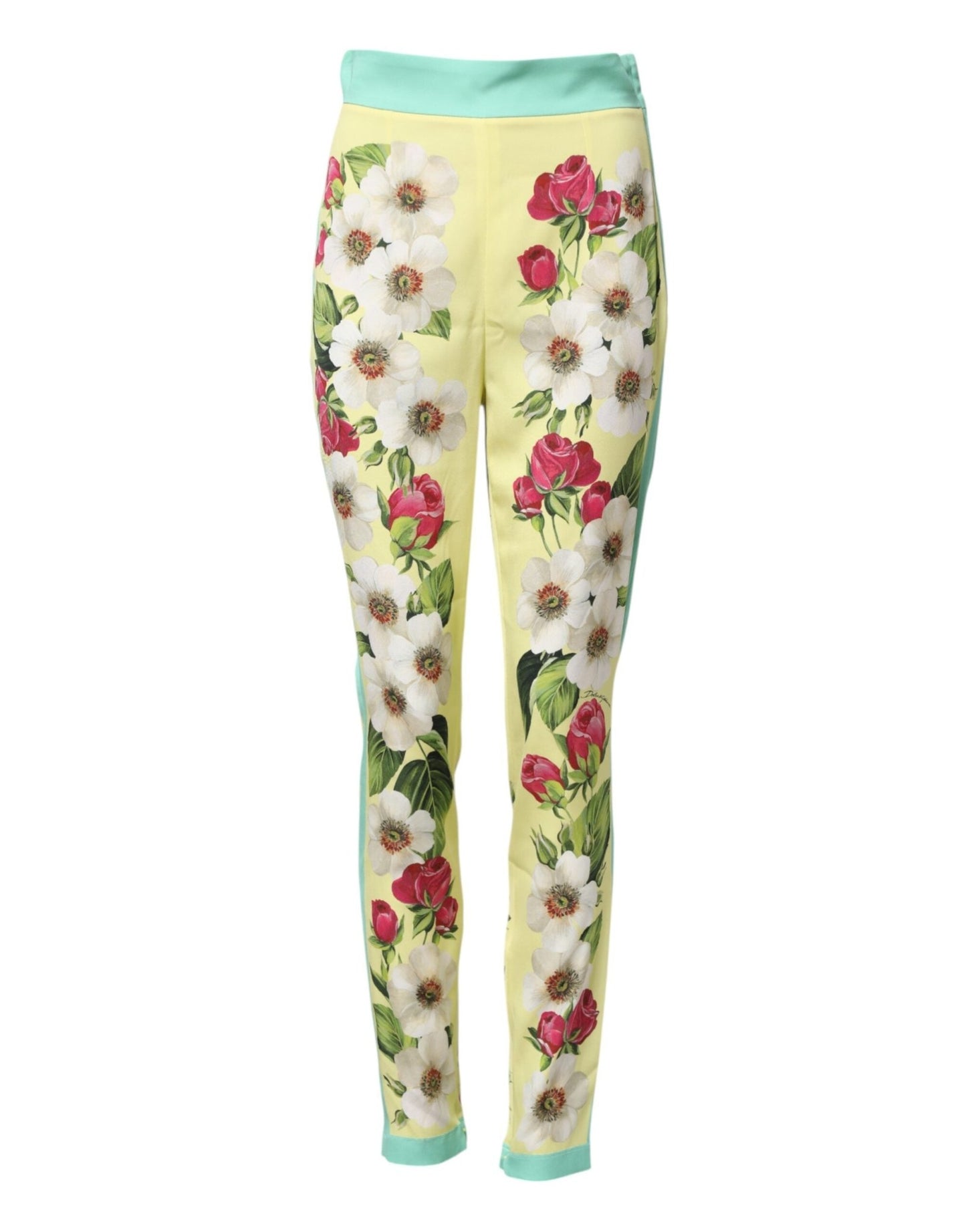 Dolce & Gabbana Yellow Silk Floral Leggings Pants – IT40|S par Dolce & Gabbana | Disponible sur Sandy Store ByNet
