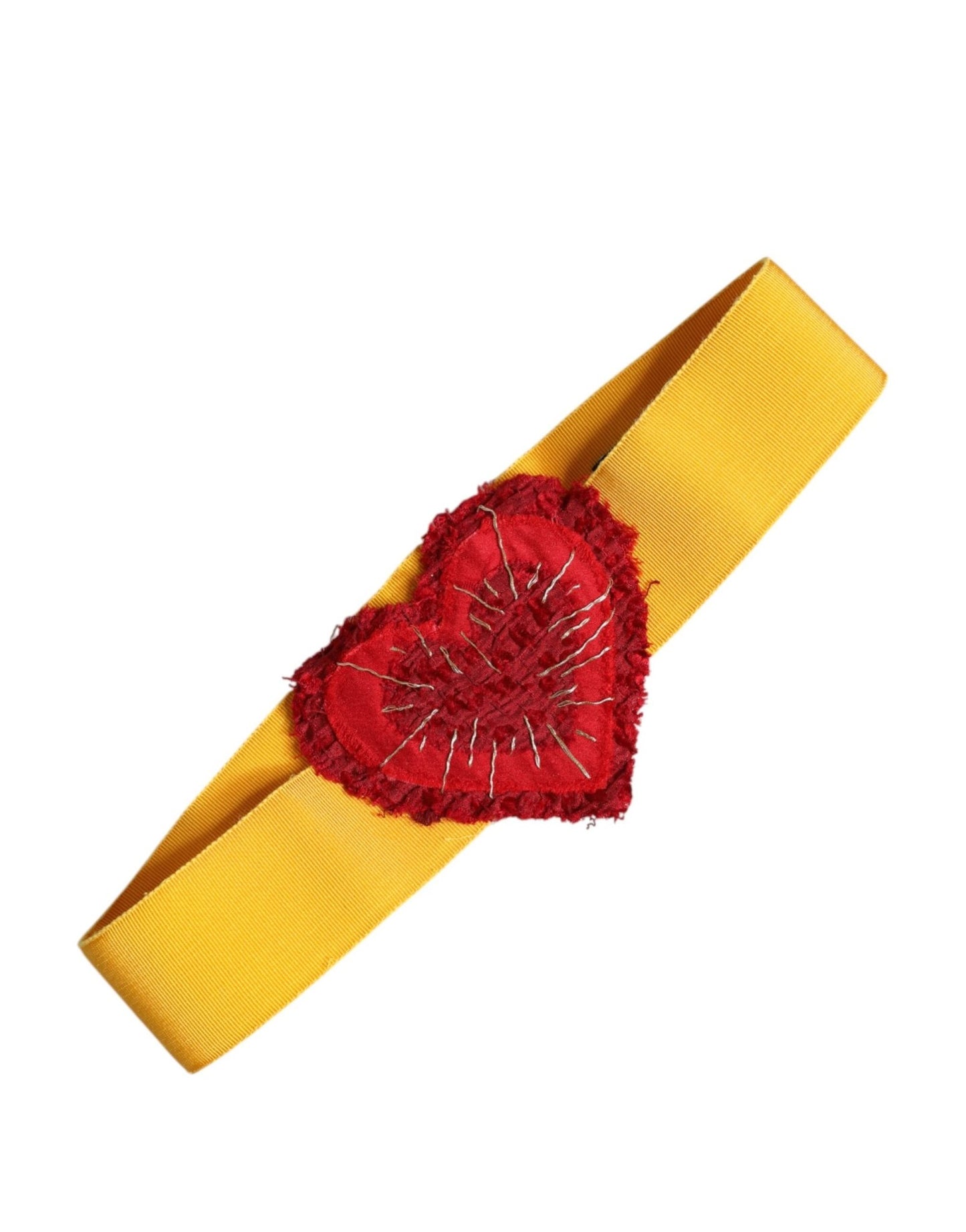 Dolce & Gabbana Yellow Stretch Wide Waist Heart Embellished Belt – IT40|S par Dolce & Gabbana | Disponible sur Sandy Store ByNet