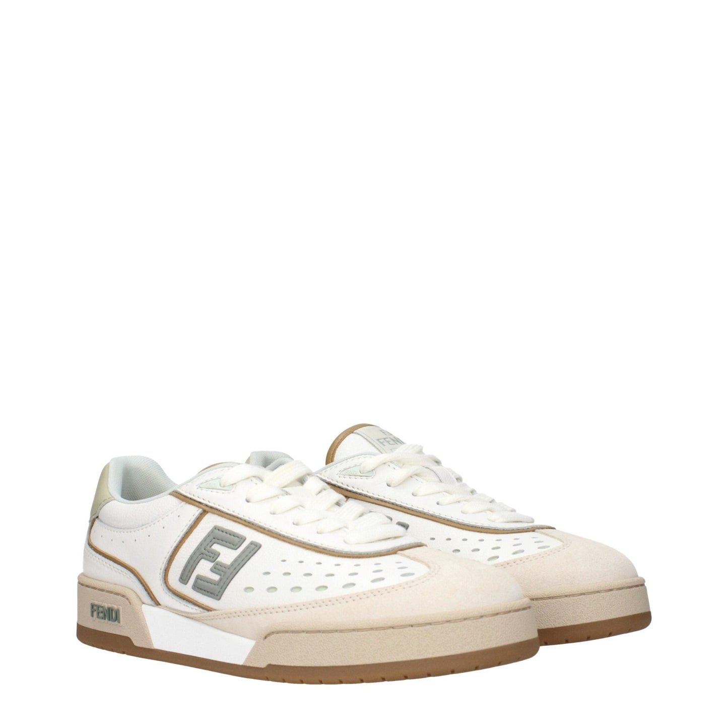Fendi White Leather Low Tops – EU36.5/US6.5 par Fendi | Disponible sur Sandy Store ByNet