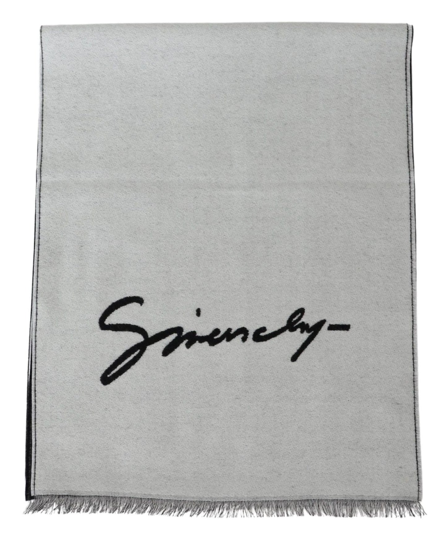 Givenchy Elegant Monochrome Wool - Silk Blend Scarf - Sandy Store ByNet