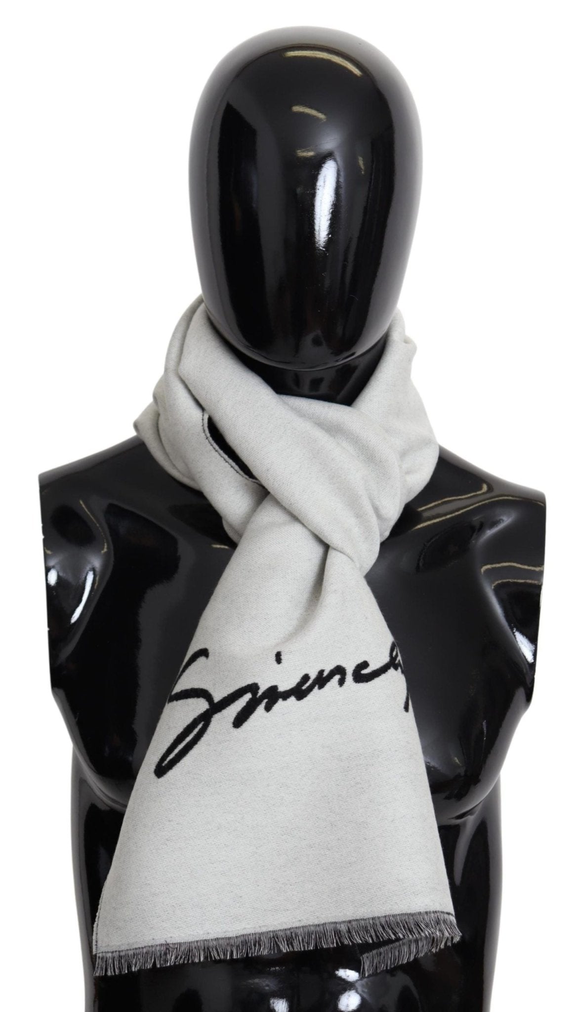 Givenchy Elegant Monochrome Wool - Silk Blend Scarf - Sandy Store ByNet
