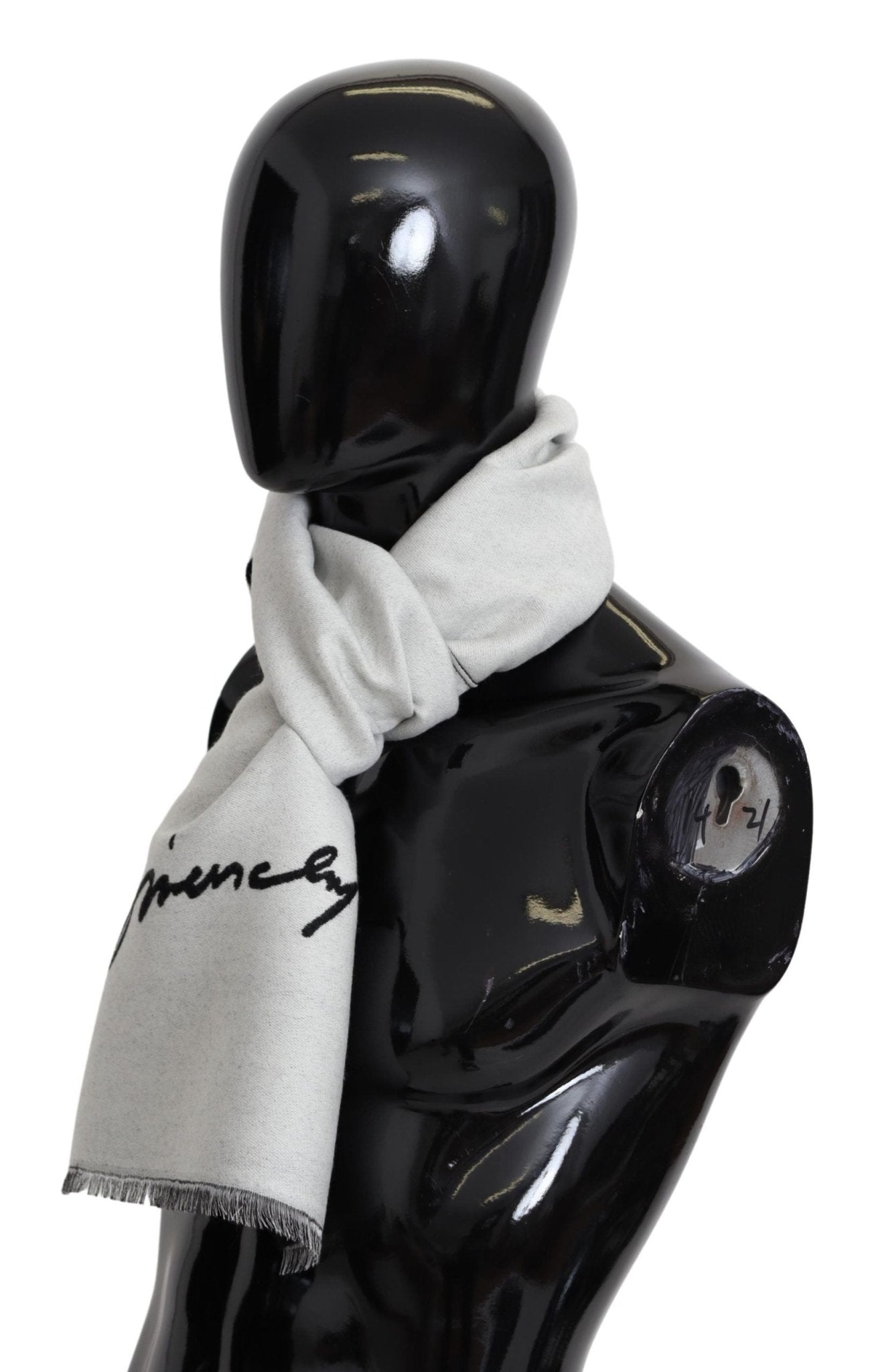 Givenchy Elegant Monochrome Wool - Silk Blend Scarf - Sandy Store ByNet