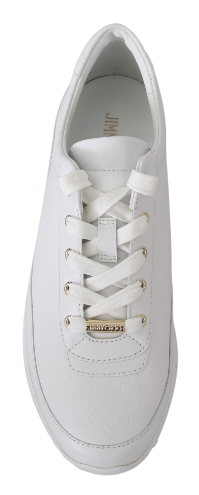 Jimmy Choo Elegant White Leather Sneakers - Sandy Store ByNet
