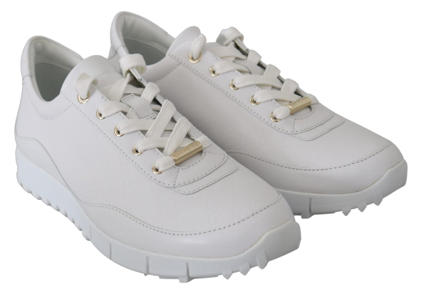 Jimmy Choo Elegant White Leather Sneakers - Sandy Store ByNet