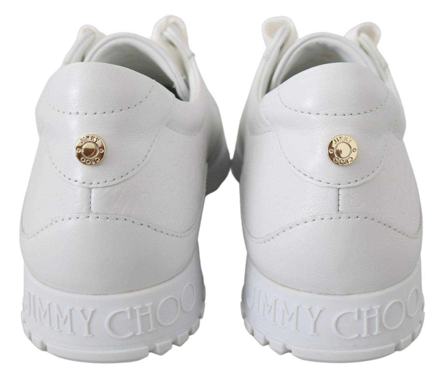 Jimmy Choo Elegant White Leather Sneakers - Sandy Store ByNet