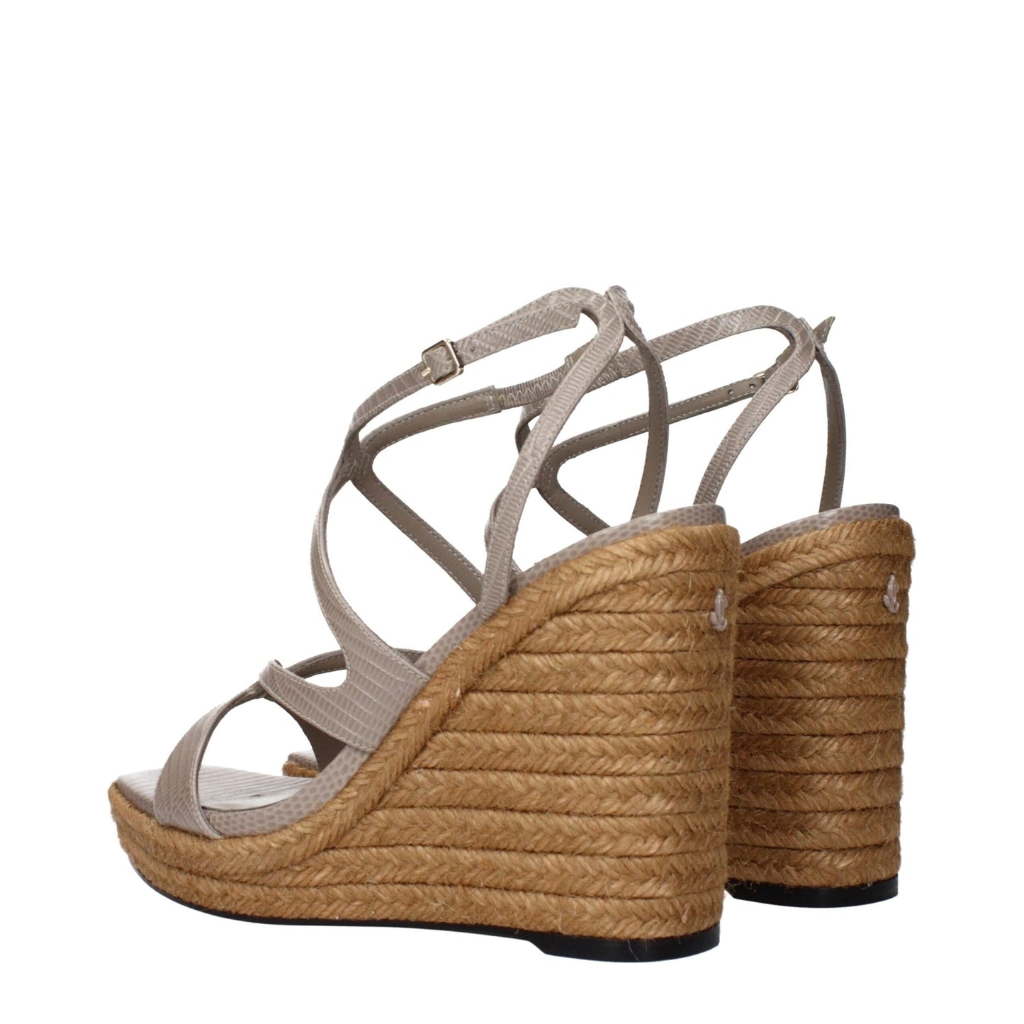 Jimmy Choo Gray Leather Wedges Sandals – EU37.5/US7.5 par Jimmy Choo | Disponible sur Sandy Store ByNet