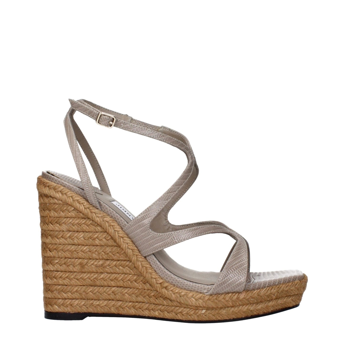 Jimmy Choo Gray Leather Wedges Sandals – EU37.5/US7.5 par Jimmy Choo | Disponible sur Sandy Store ByNet