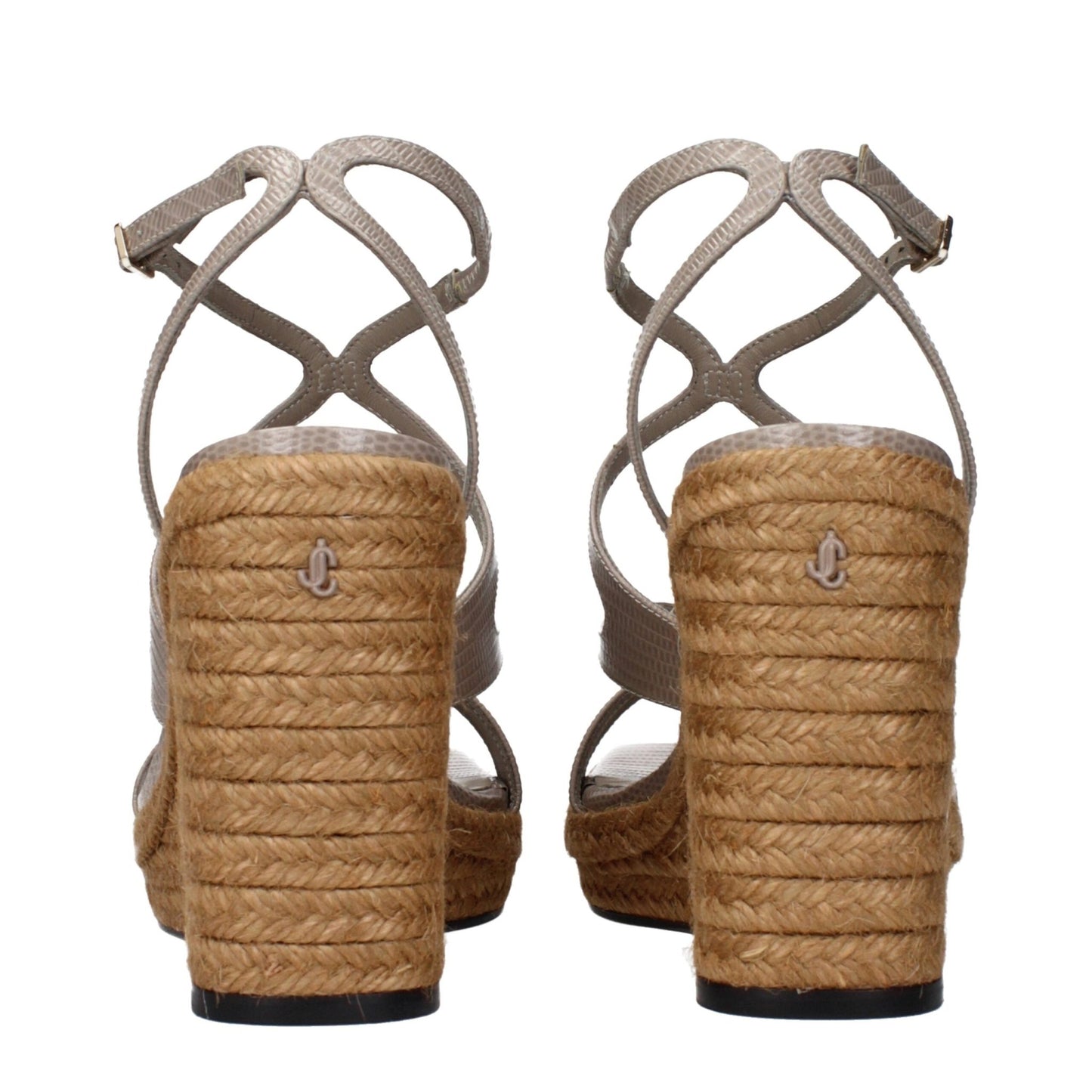 Jimmy Choo Gray Leather Wedges Sandals – EU37.5/US7.5 par Jimmy Choo | Disponible sur Sandy Store ByNet