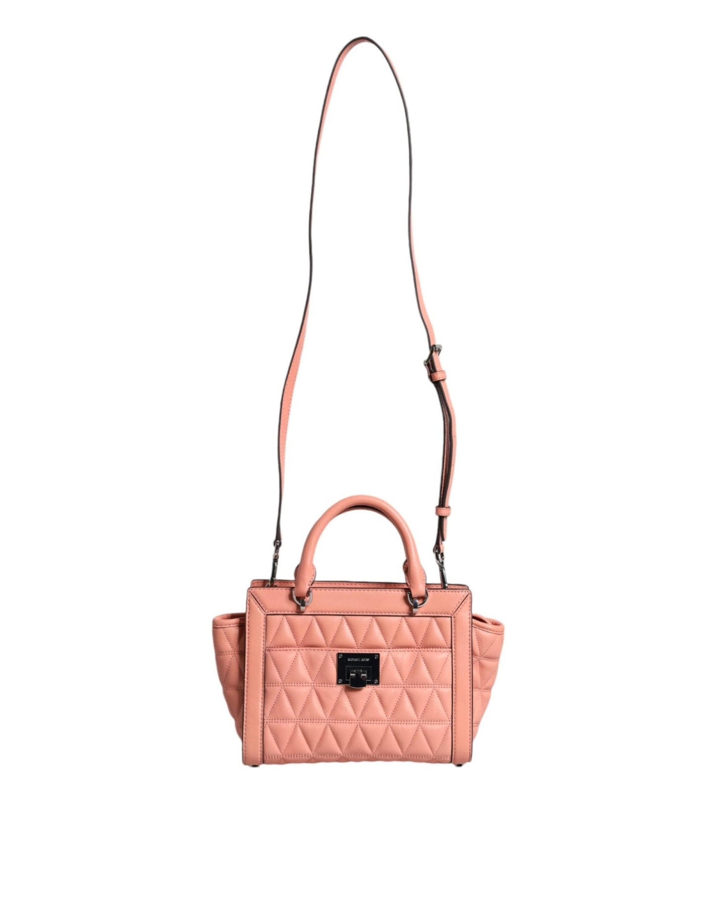 Michael Kors Peach Quilted Leather Logo Crossbody VIVIANNE Messenger Bag - Sandy Store ByNet