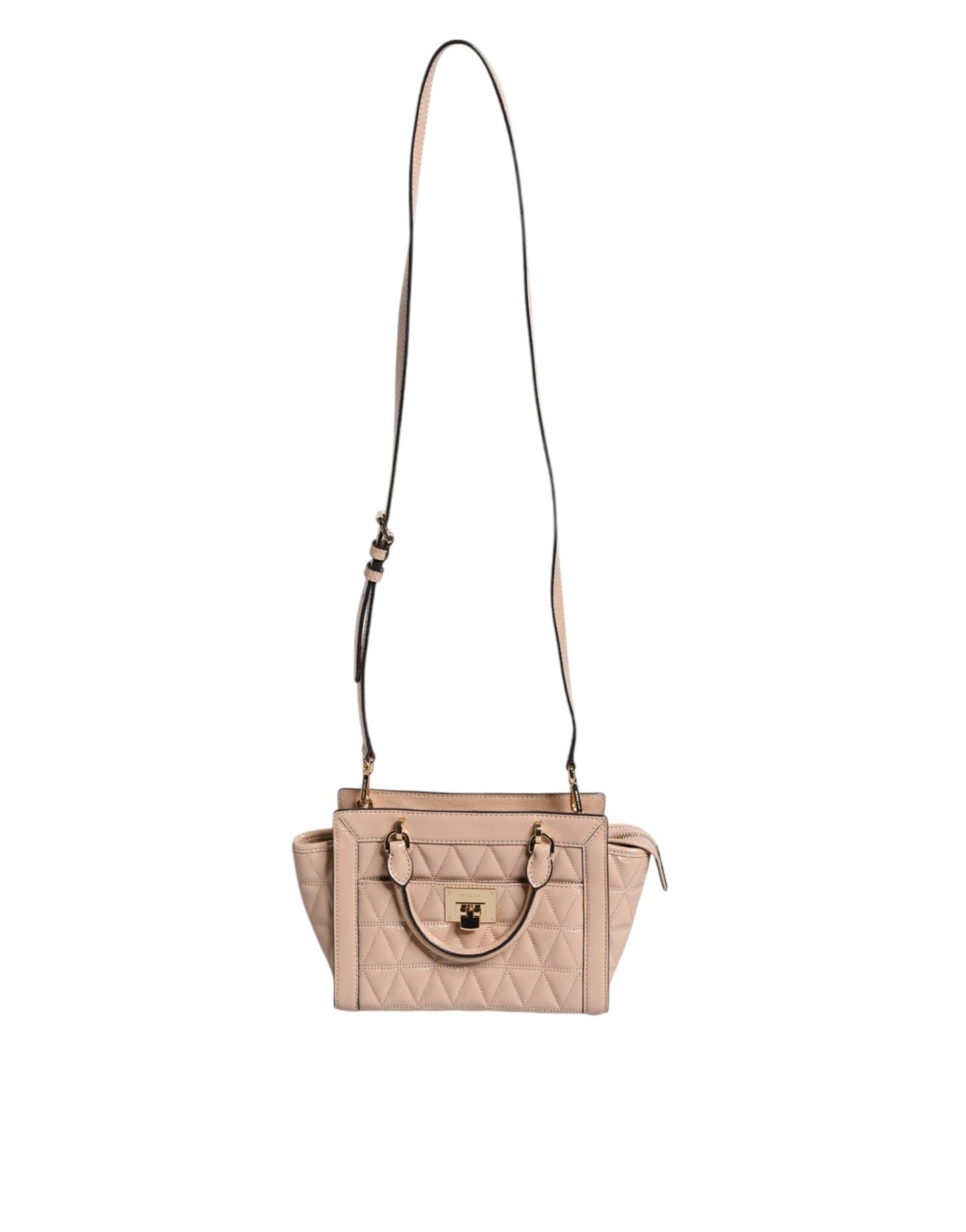 Michael Kors Peach Quilted Leather Logo Crossbody VIVIANNE Messenger Bag - Sandy Store ByNet