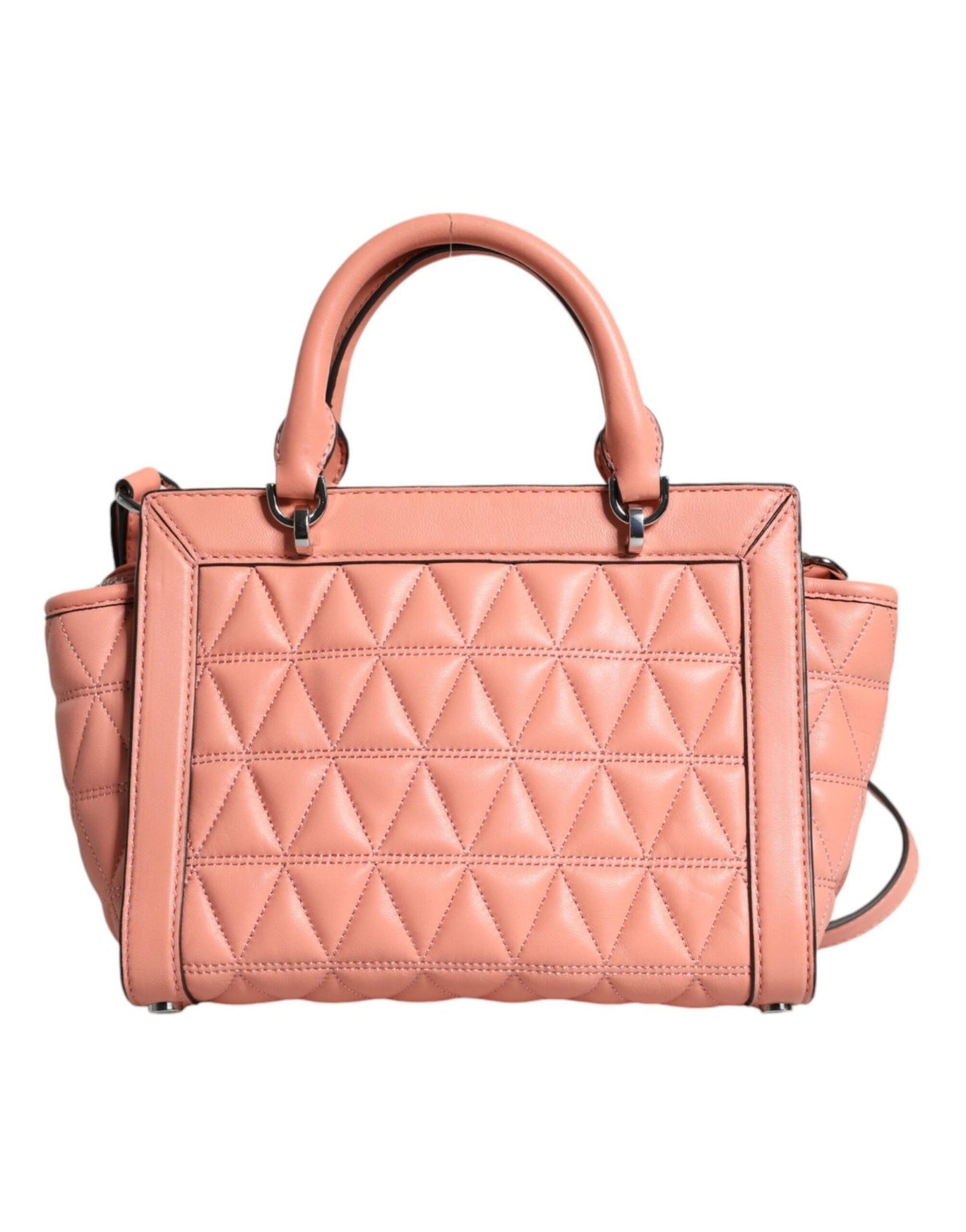 Michael Kors Peach Quilted Leather Logo Crossbody VIVIANNE Messenger Bag - Sandy Store ByNet