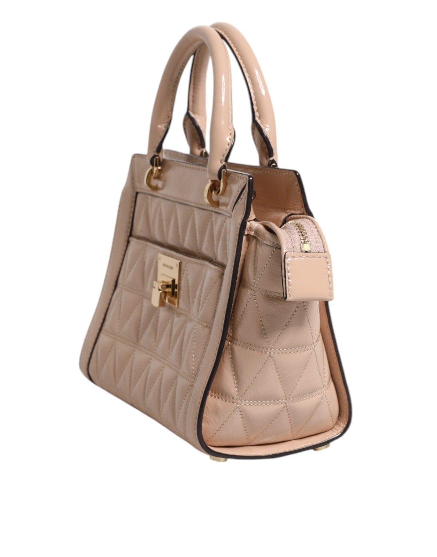 Michael Kors Peach Quilted Leather Logo Crossbody VIVIANNE Messenger Bag - Sandy Store ByNet