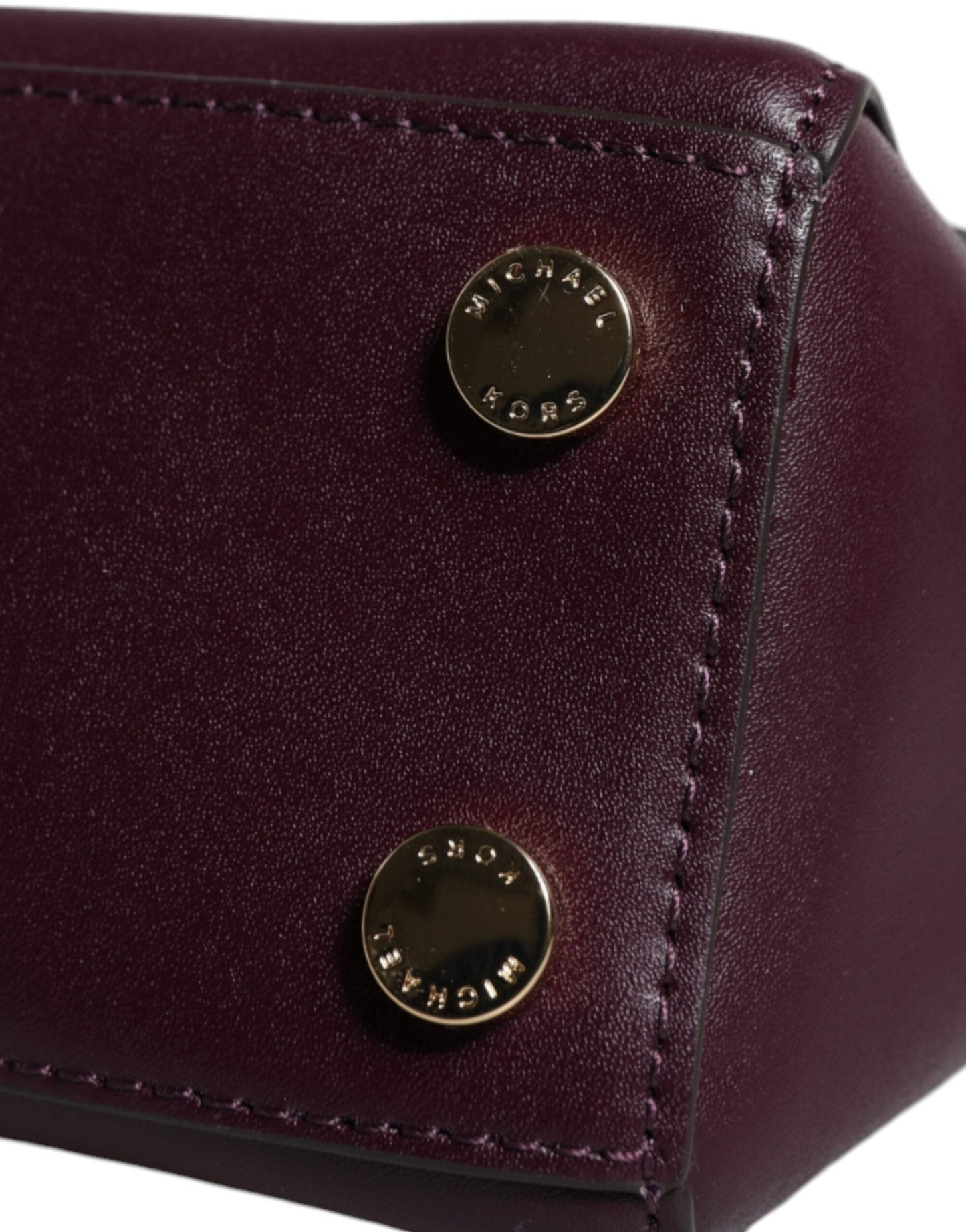 Michael Kors Purple Leather Logo Plaque Crossbody MINDY Satchel Bag - Sandy Store ByNet