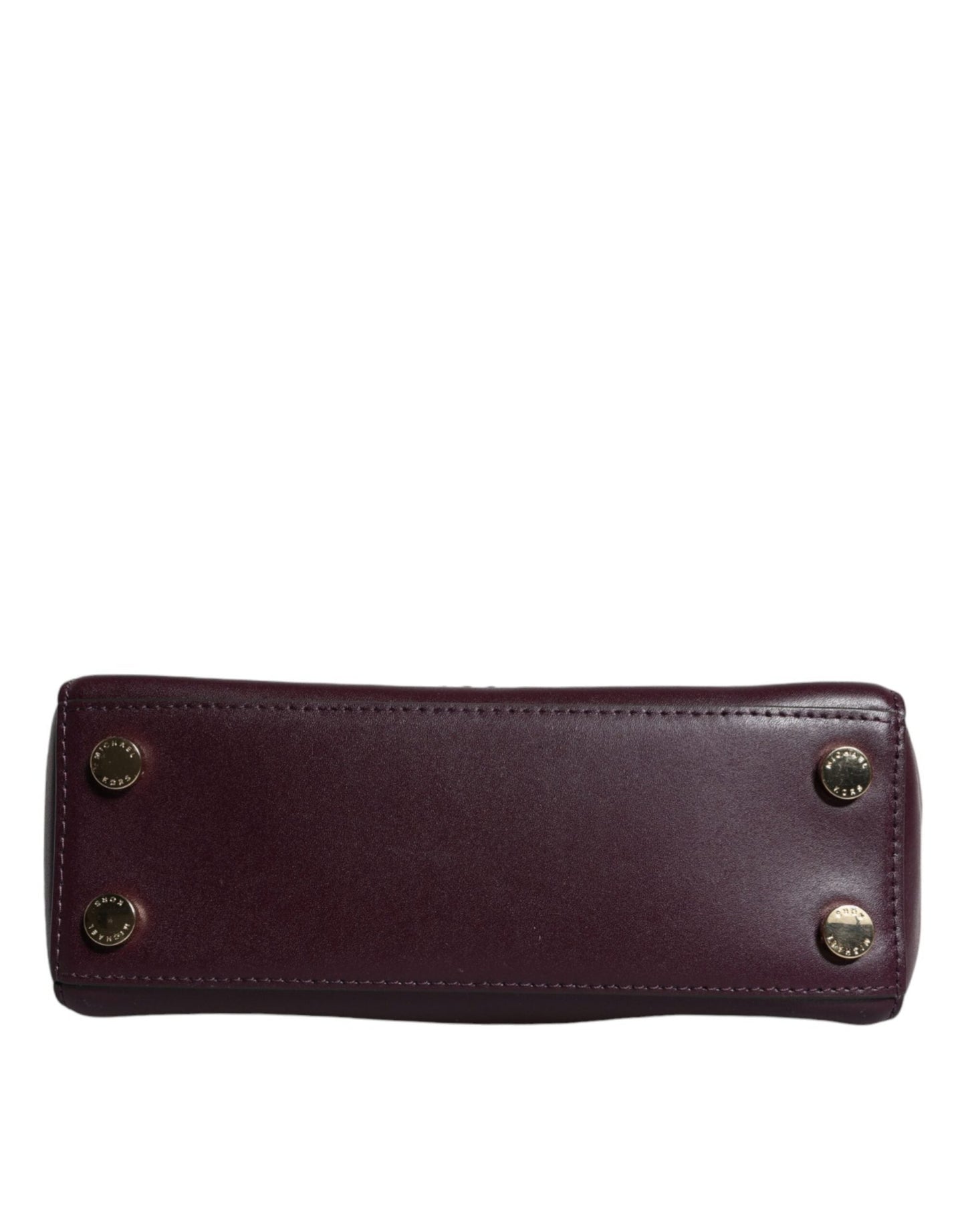 Michael Kors Purple Leather Logo Plaque Crossbody MINDY Satchel Bag - Sandy Store ByNet