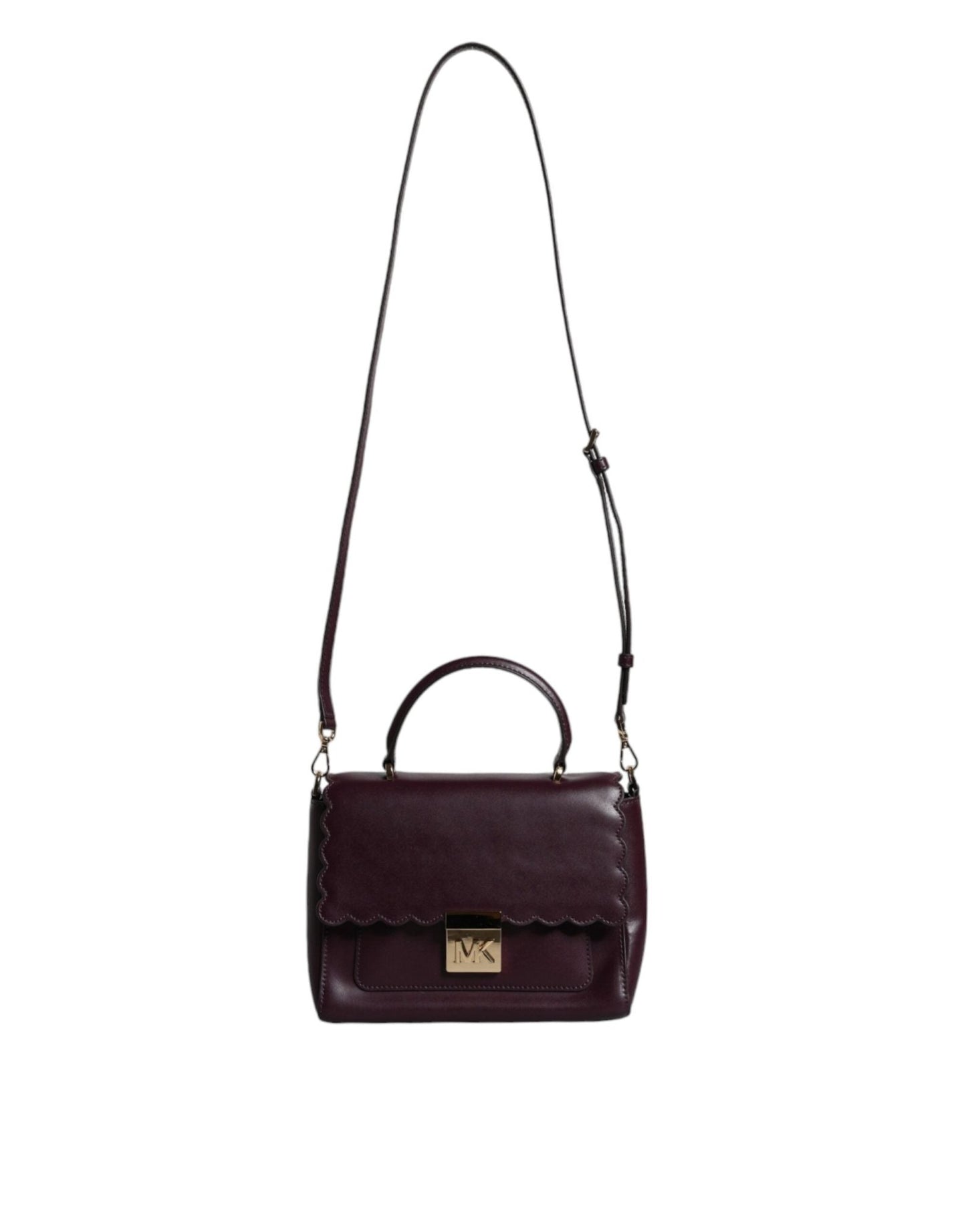 Michael Kors Purple Leather Logo Plaque Crossbody MINDY Satchel Bag - Sandy Store ByNet