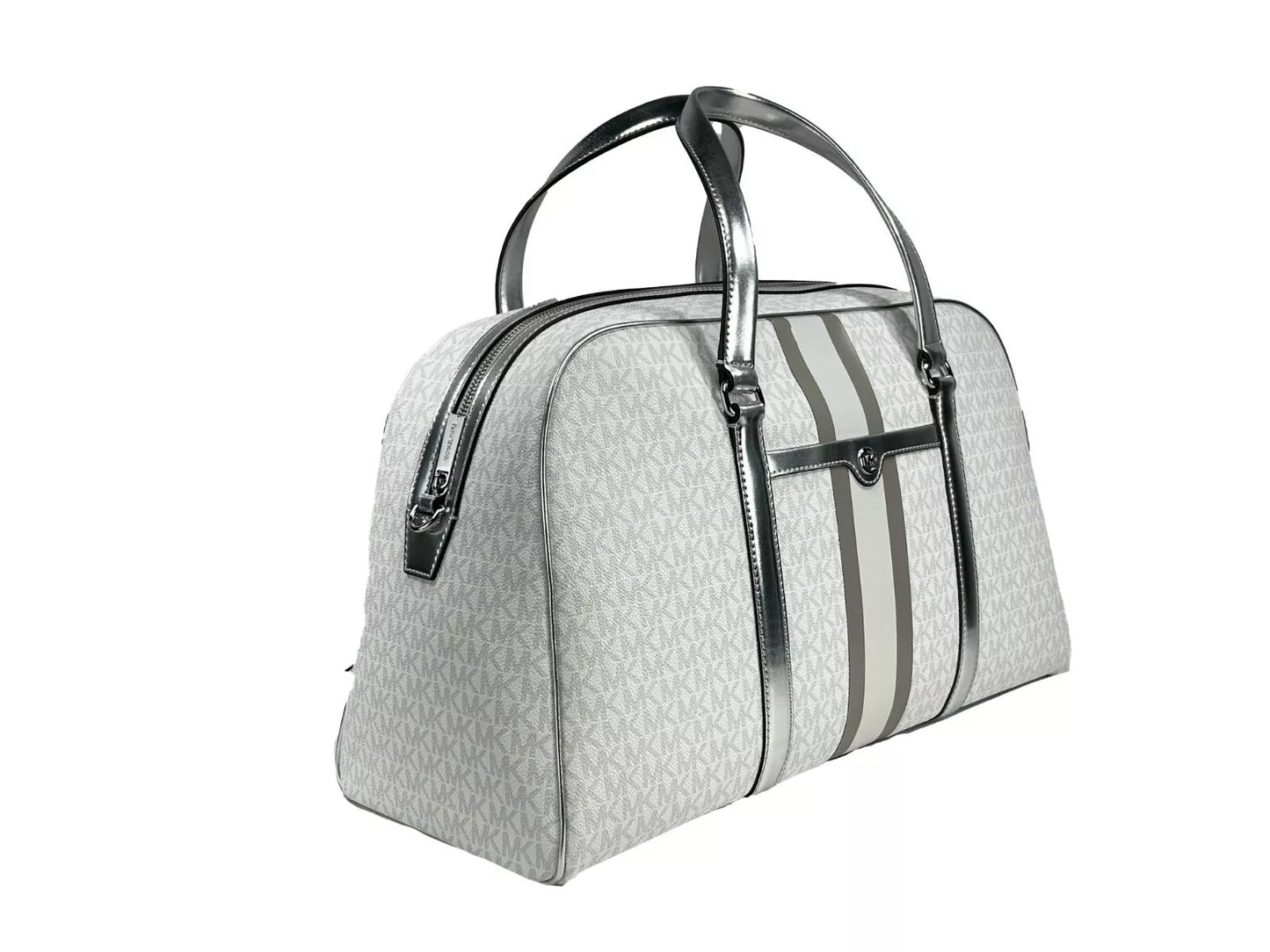 Michael Kors Travel Extra Large PVC Top Zip Weekender Luggage Bag Optic White - Sandy Store ByNet