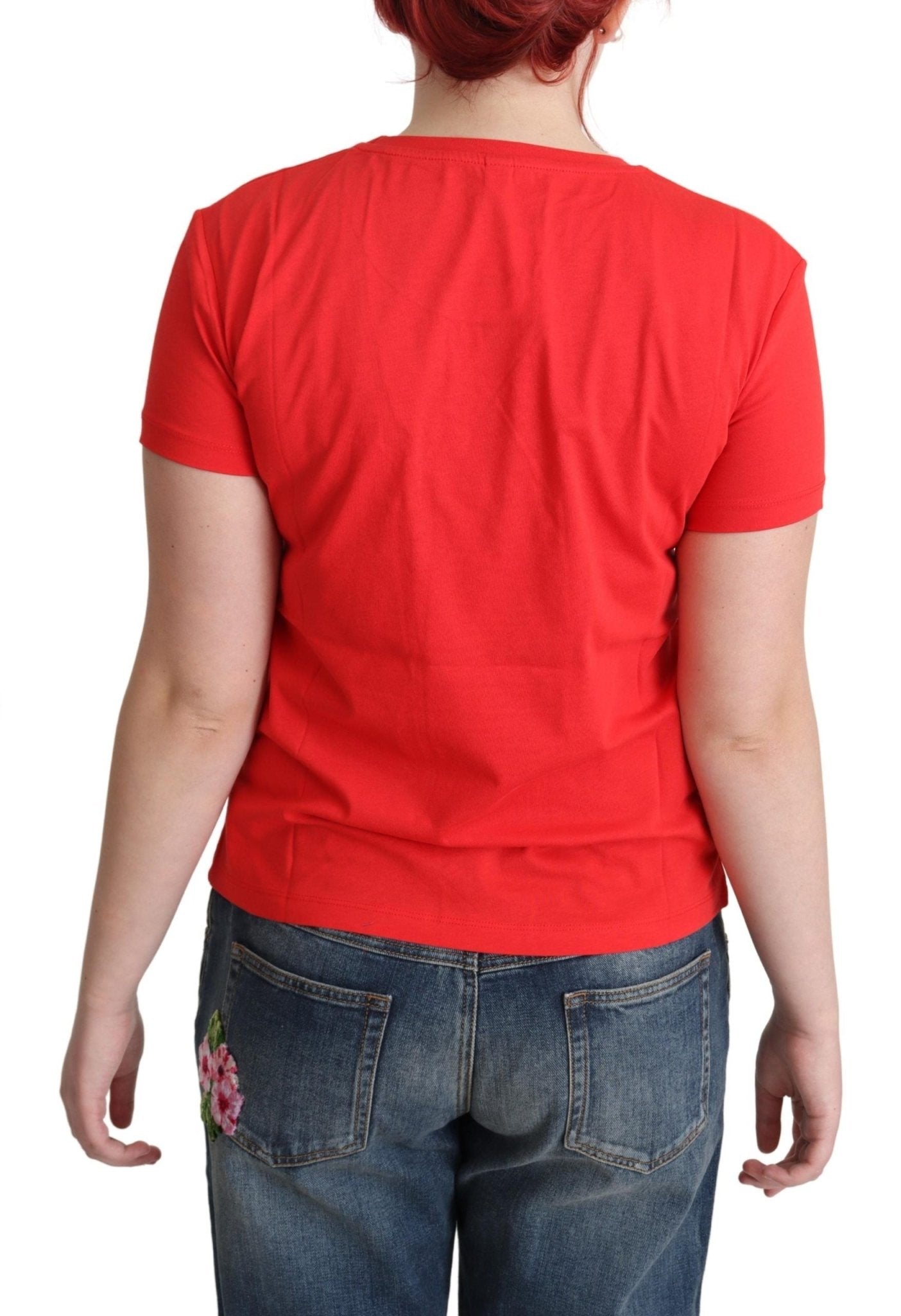Moschino Chic Red Graphic Cotton Tee - Sandy Store ByNet