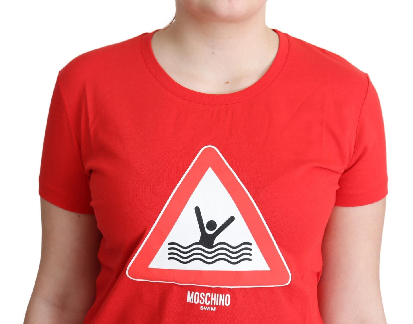 Moschino Chic Red Graphic Cotton Tee - Sandy Store ByNet