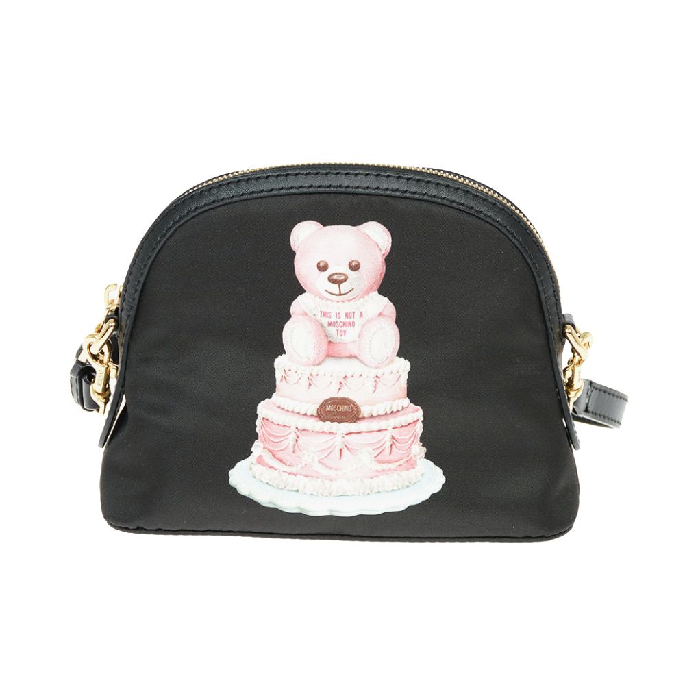 Moschino Couture Chic Teddy Bear Print Clutch with Calfskin Strap - Sandy Store ByNet