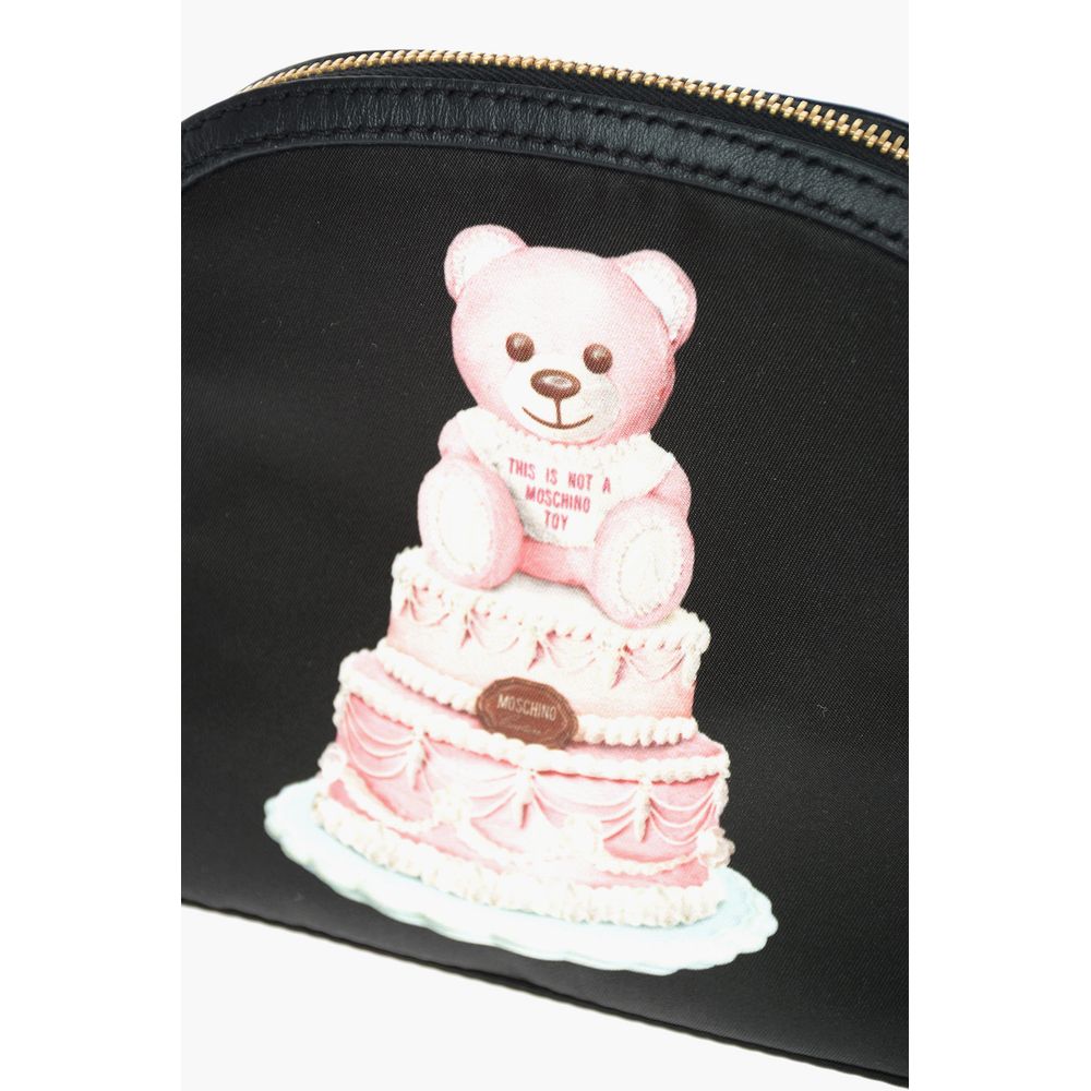 Moschino Couture Chic Teddy Bear Print Clutch with Calfskin Strap - Sandy Store ByNet