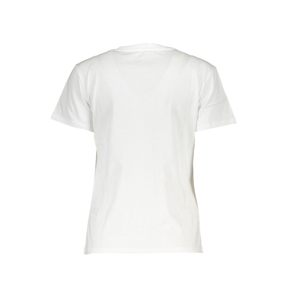Patrizia Pepe Elegant Short Sleeve Crew Neck Tee with Logo - Sandy Store ByNet
