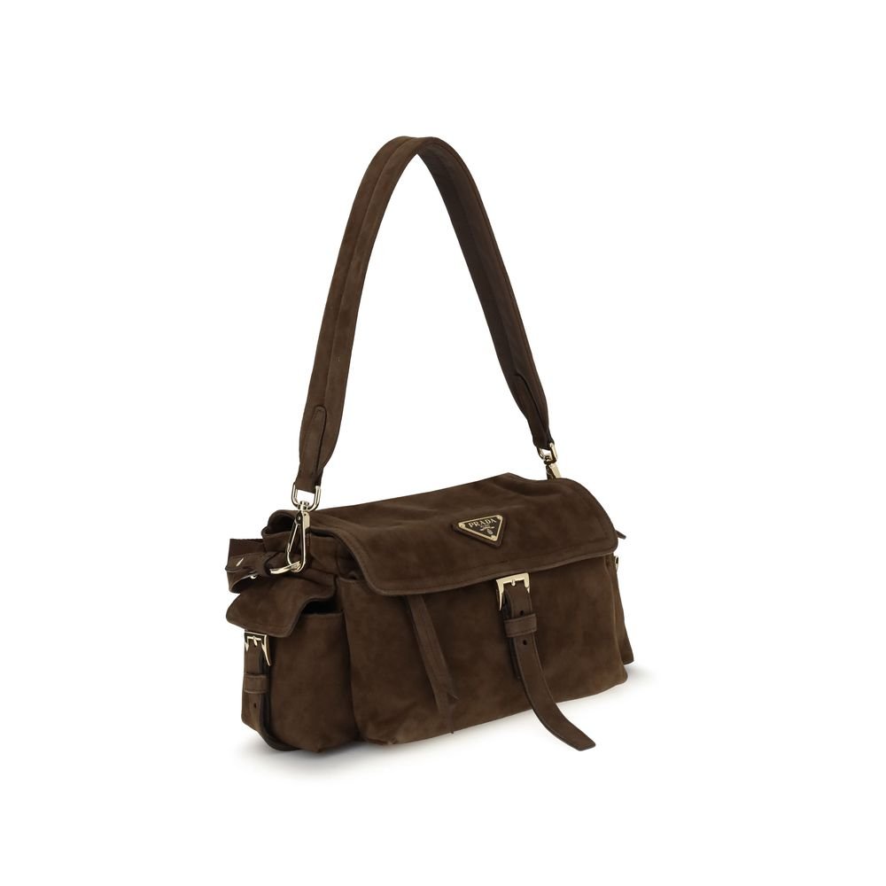 Prada Explore medium Suede Shoulder Bag – par Prada | Disponible sur Sandy Store ByNet