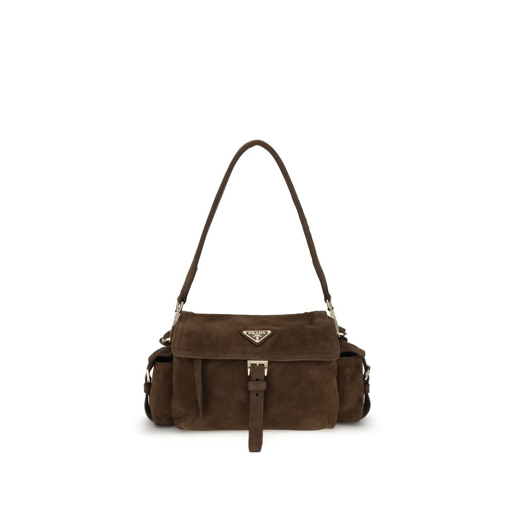 Prada Explore medium Suede Shoulder Bag – par Prada | Disponible sur Sandy Store ByNet