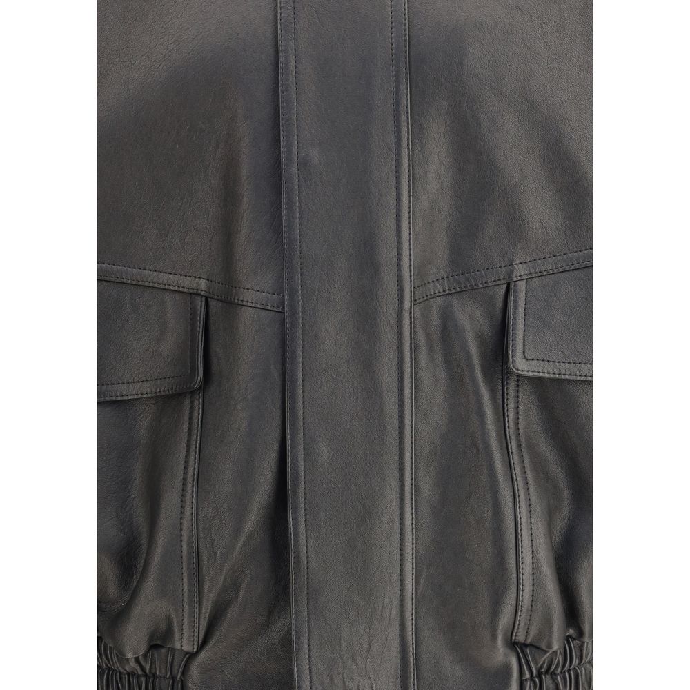 Saint Laurent Balloon Leather Jacket – IT48 | M par Saint Laurent | Disponible sur Sandy Store ByNet