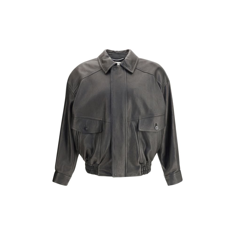 Saint Laurent Balloon Leather Jacket – IT48 | M par Saint Laurent | Disponible sur Sandy Store ByNet