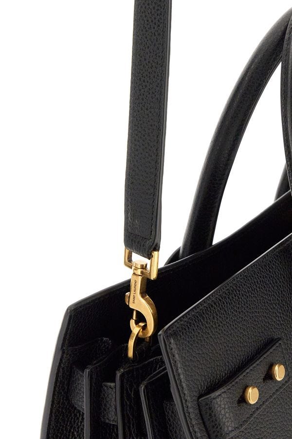 Saint Laurent Black Calf Leather Sac De Jour Handbag - Sandy Store ByNet