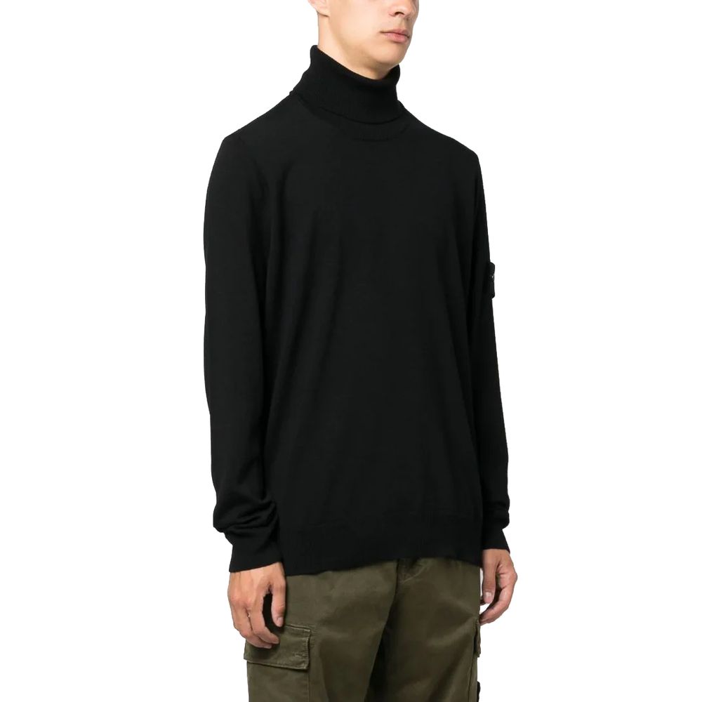 Stone Island Black Wool Men Sweater - Sandy Store ByNet