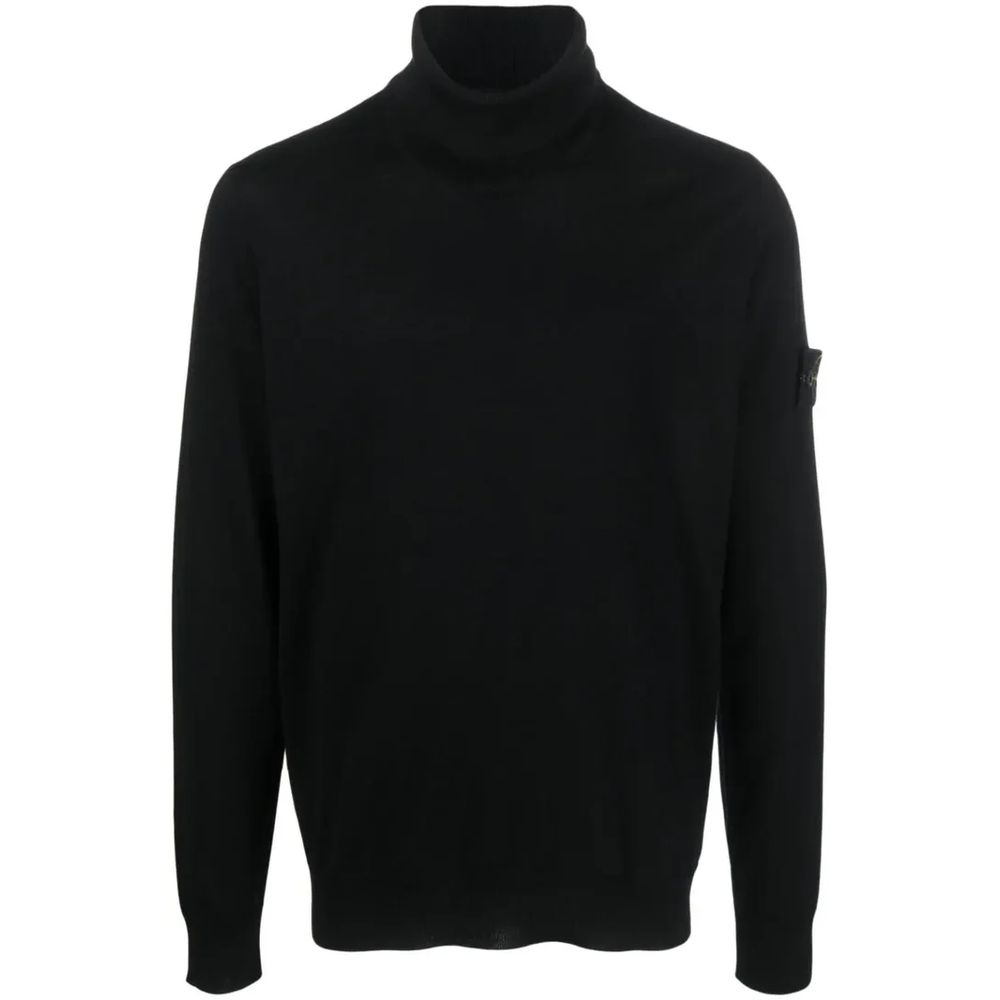 Stone Island Black Wool Men Sweater - Sandy Store ByNet