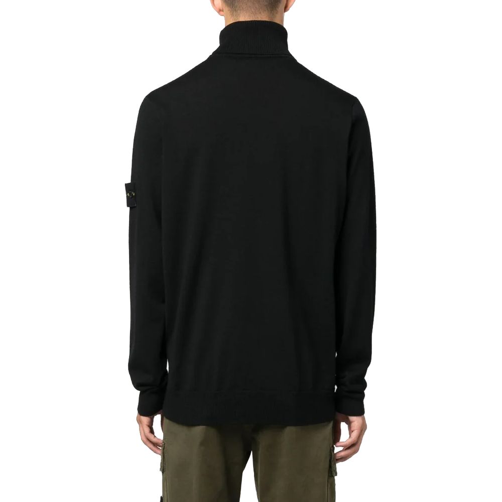 Stone Island Black Wool Men Sweater - Sandy Store ByNet
