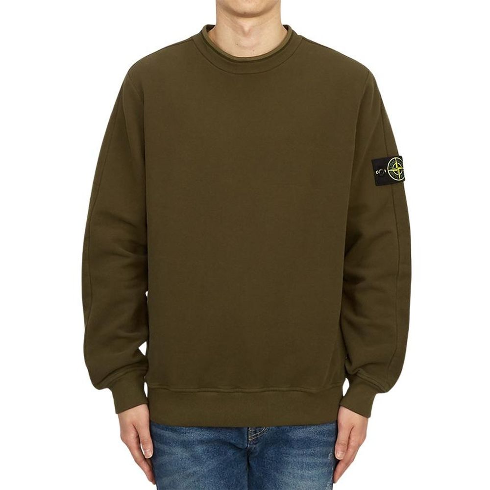 Stone Island Green Cotton Sweater - Sandy Store ByNet