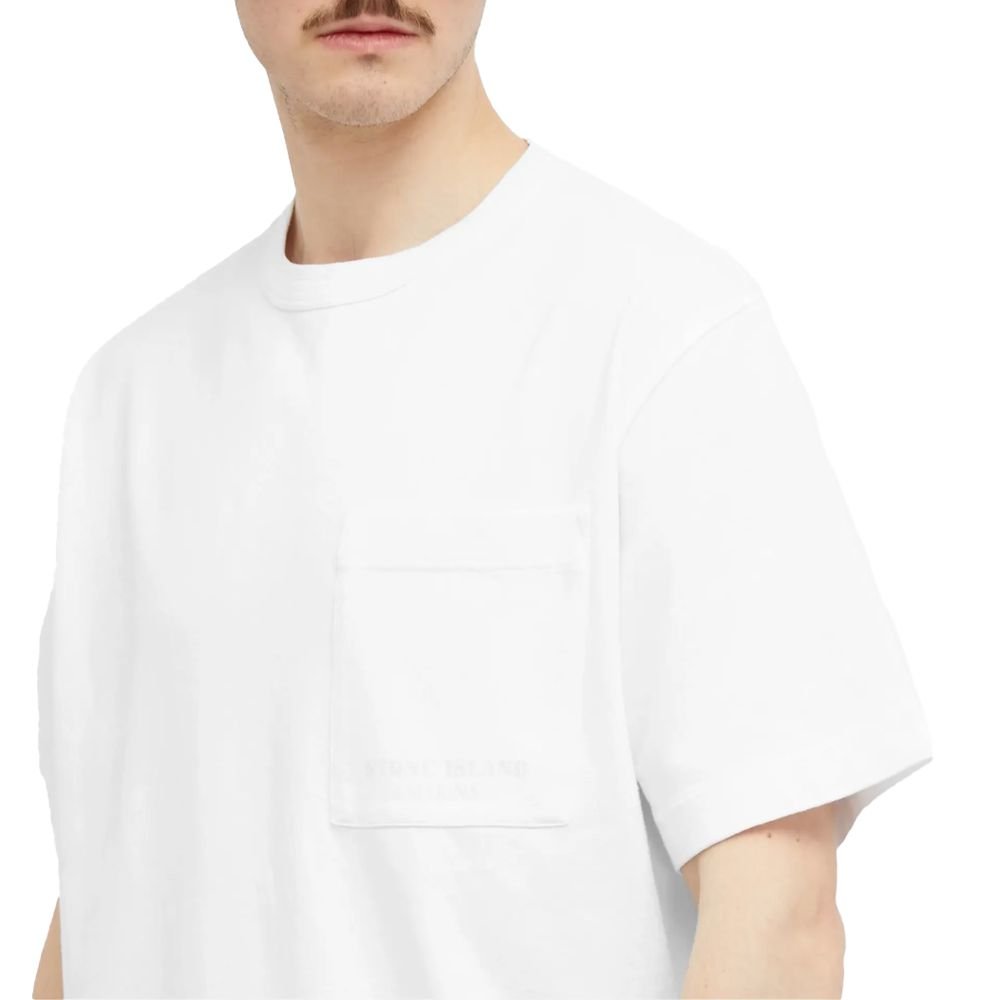 Stone Island White Cotton T-Shirt - Sandy Store ByNet