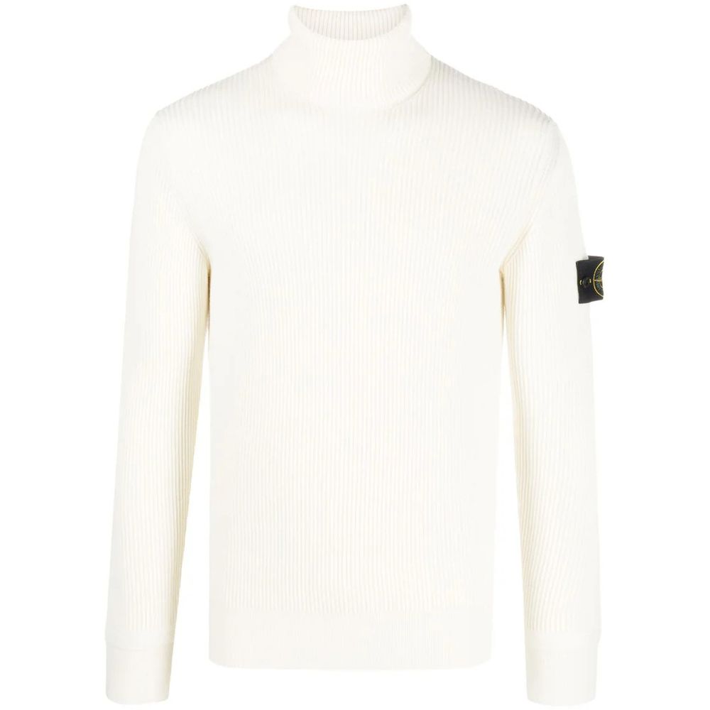 Stone Island White Wool Sweater - Sandy Store ByNet