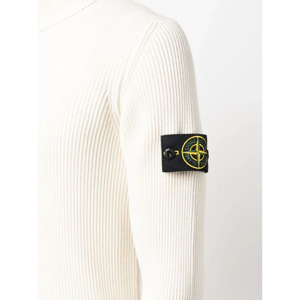 Stone Island White Wool Sweater - Sandy Store ByNet