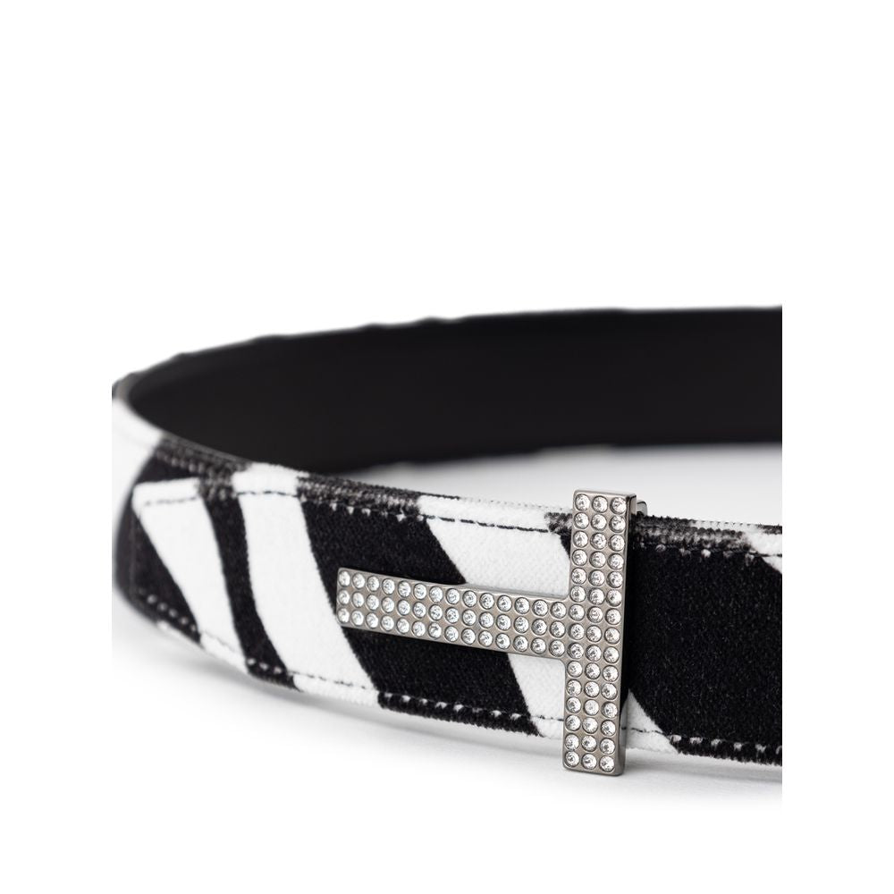 Tom Ford Black And White Leather Belt - Sandy Store ByNet