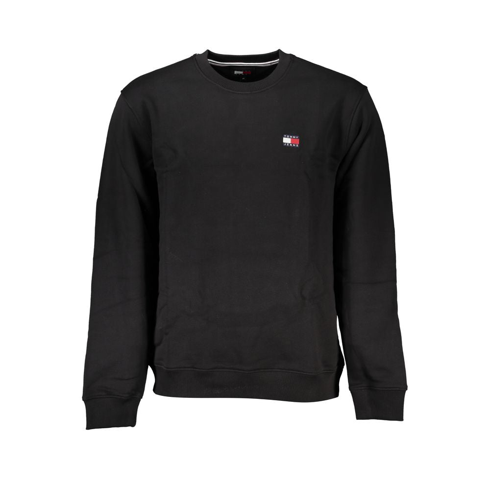 Tommy Hilfiger Sleek Black Cotton Crew Neck Sweatshirt - Sandy Store ByNet