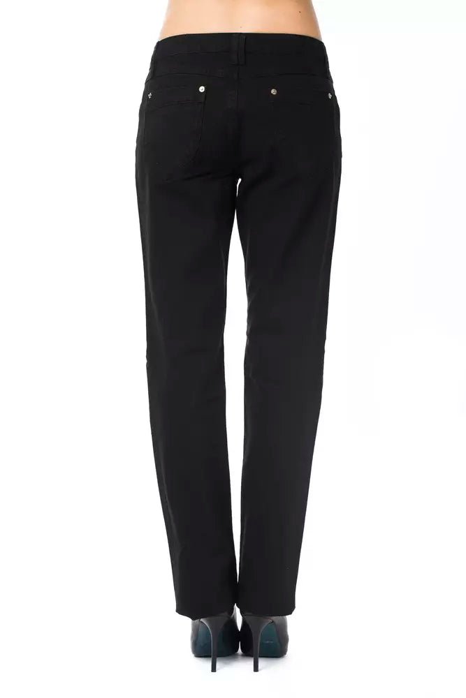 Ungaro Fever Black Cotton Women Pants - Sandy Store ByNet
