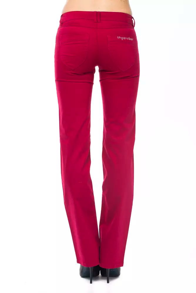 Ungaro Fever Red Cotton Women Pants - Sandy Store ByNet