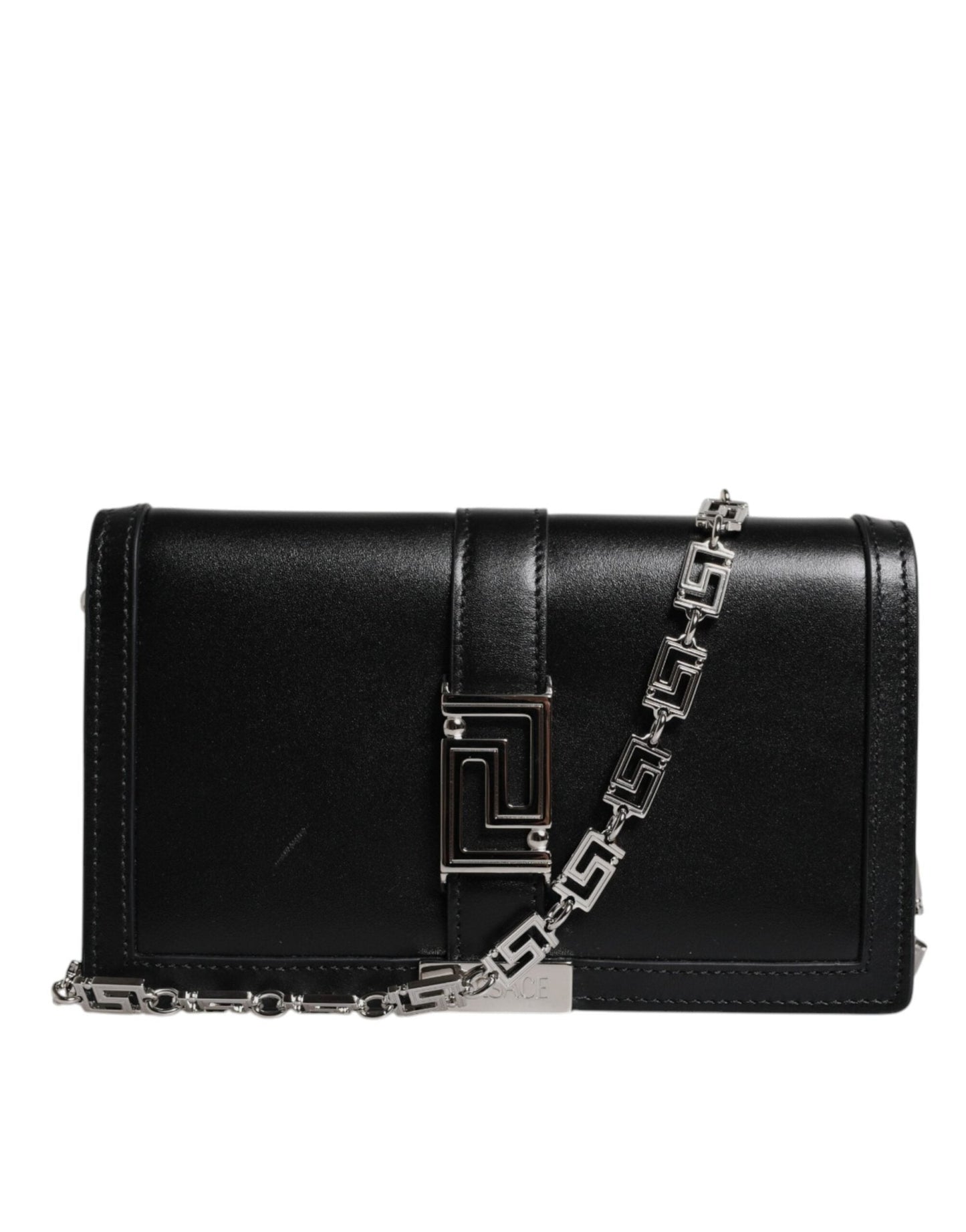 Versace Black Calfskin Leather Chain Strap Shoulder Crossbody Bag - Sandy Store ByNet