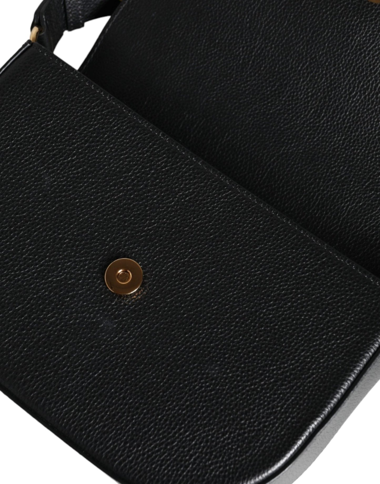 Versace Black Grainy Calf Leather Logo Crossbody Shoulder Bag - Sandy Store ByNet