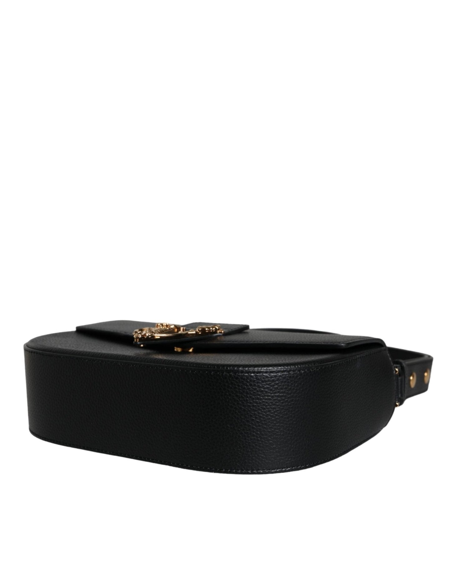 Versace Black Grainy Calf Leather Logo Crossbody Shoulder Bag - Sandy Store ByNet