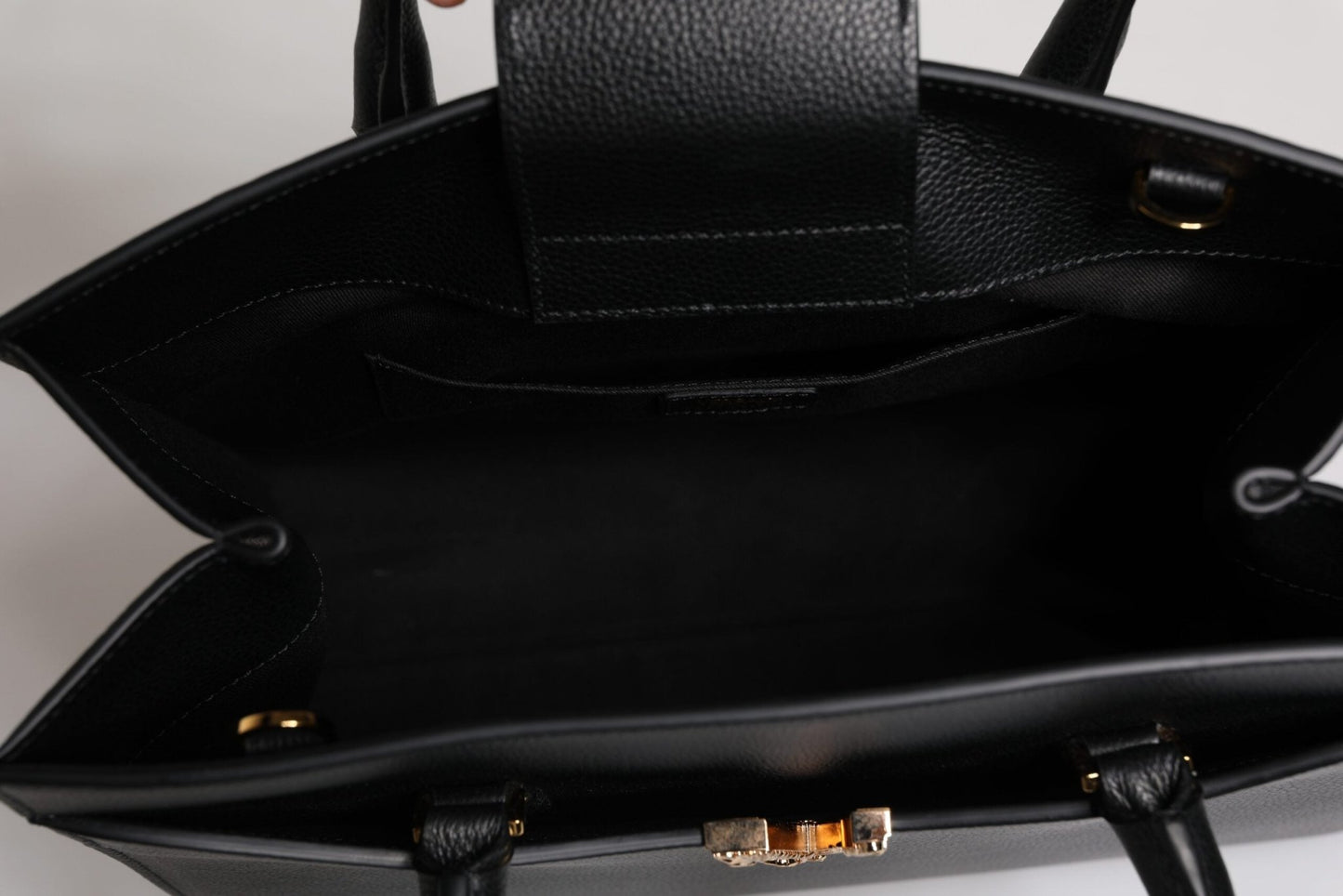 Versace Black Large Leather Top Handle Shoulder Crossbody Bag - Sandy Store ByNet