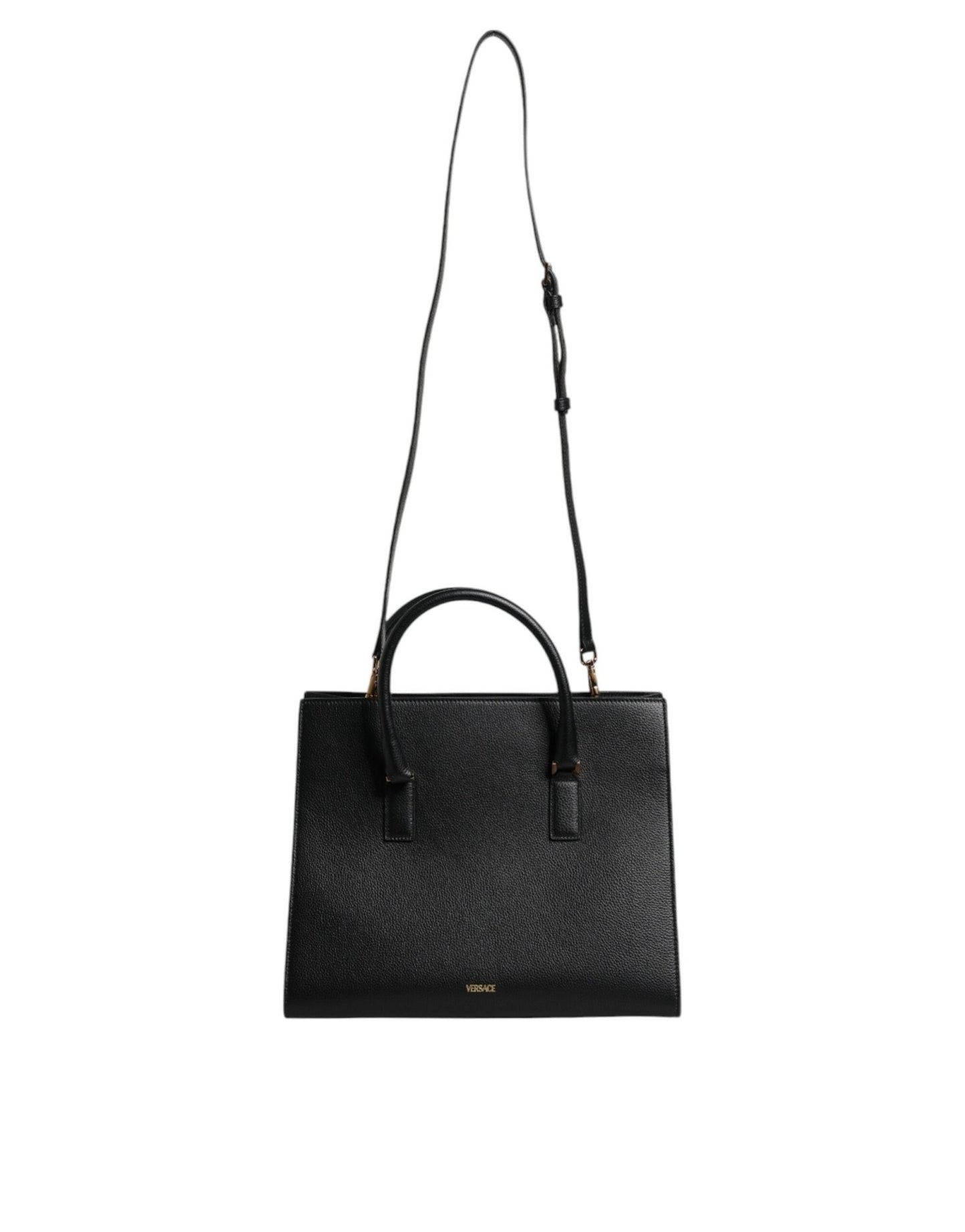Versace Black Large Leather Top Handle Shoulder Crossbody Bag - Sandy Store ByNet